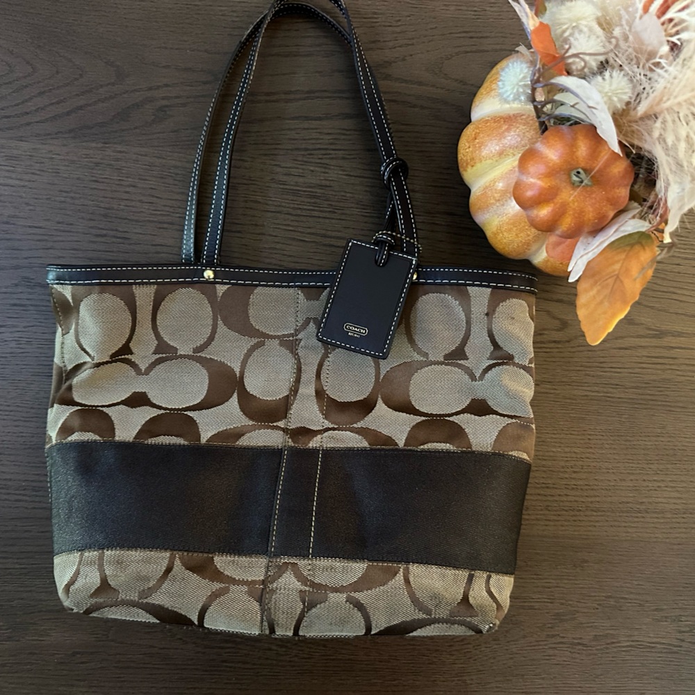 Coach signature monogram tote